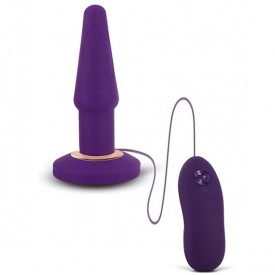 Фиолетовая анальная вибропробка APEX BUTT PLUG LARGE PURPLE - 15 см.