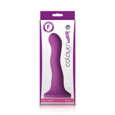 Фиолетовый изогнутый фаллоимитатор Colours Wave 6" Dildo - 19 см.