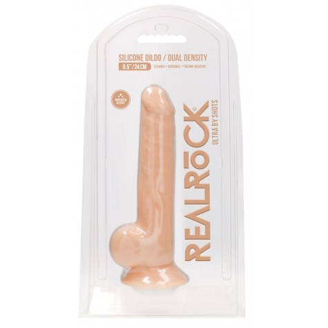 Телесный фаллоимитатор Silicone Dildo With Balls - 24 см.