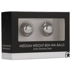 Серебристые вагинальные шарики Medium Weight Ben-Wa Balls