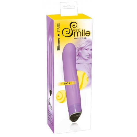 Фиолетовый вибратор Smile Easy - 22 см.