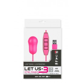 Розовый вибростимулятор с питанием от USB LET US-B 10 RHYTHMS BULLET LARGE PINK